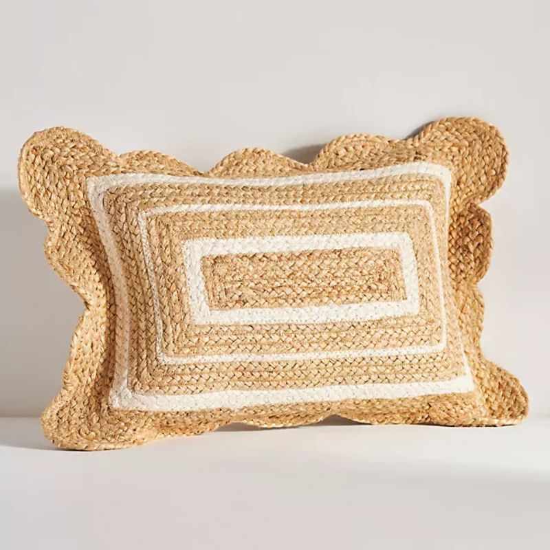 jute scallop pillow