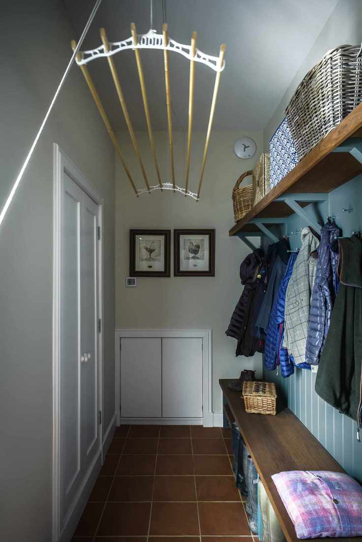 laundry rack and narrow boot room