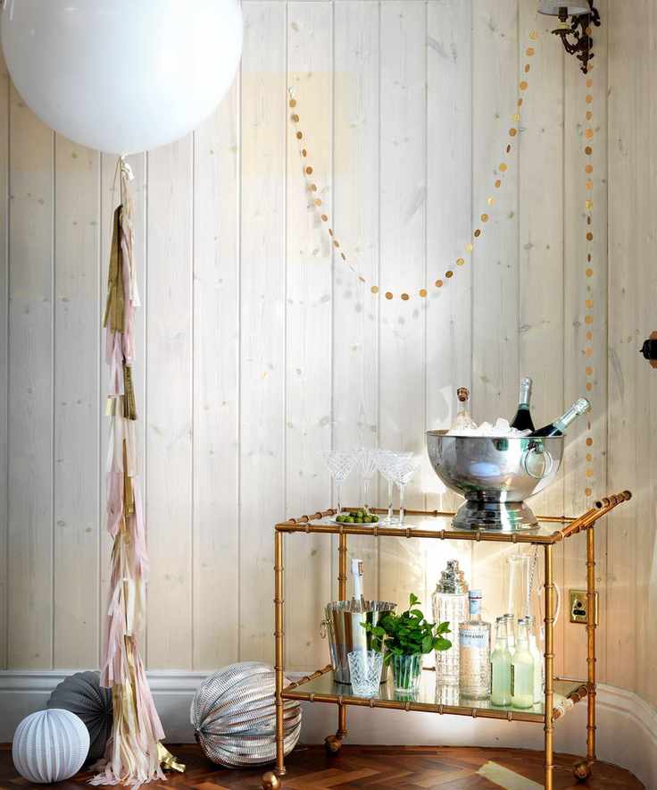 Decorated bar cart