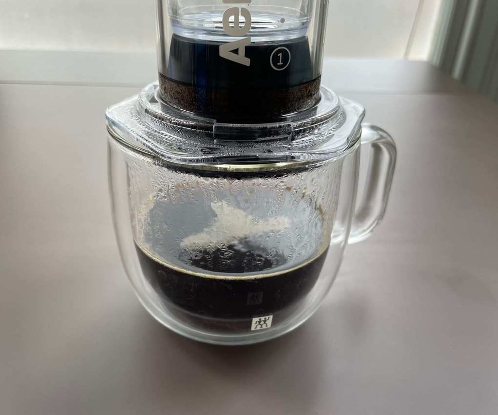 The AeroPress recipe in action