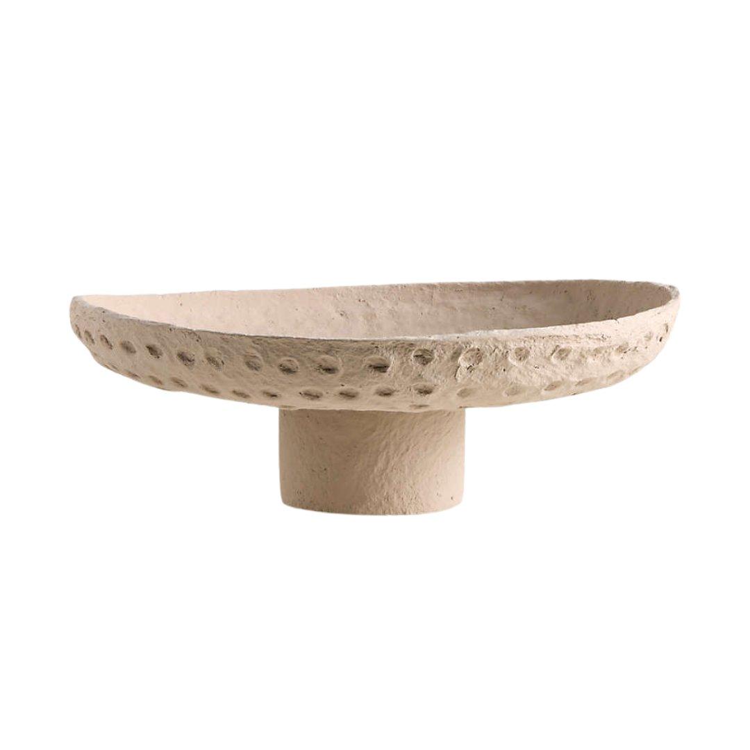 Oaxaca Taupe Cotton Mache Centerpiece Bowl 18
