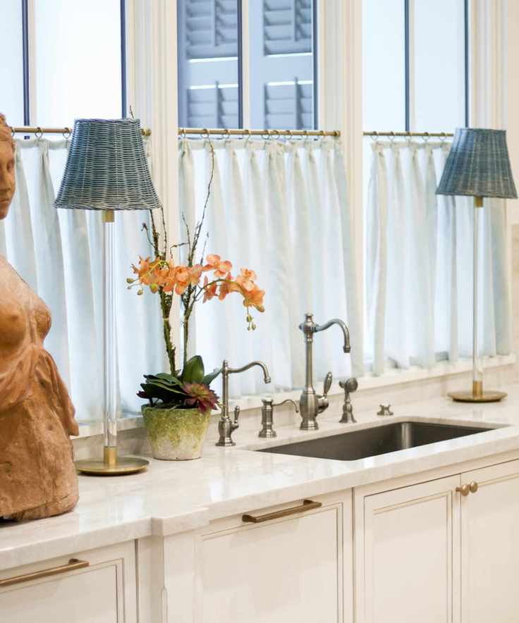 Cream kitchen, silver taps