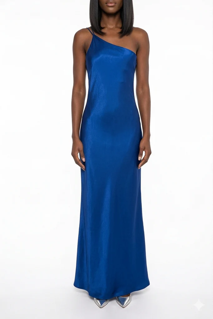 Shona Joy - Cobalt Blue Satin Maxi Formal Dress Sz 8
