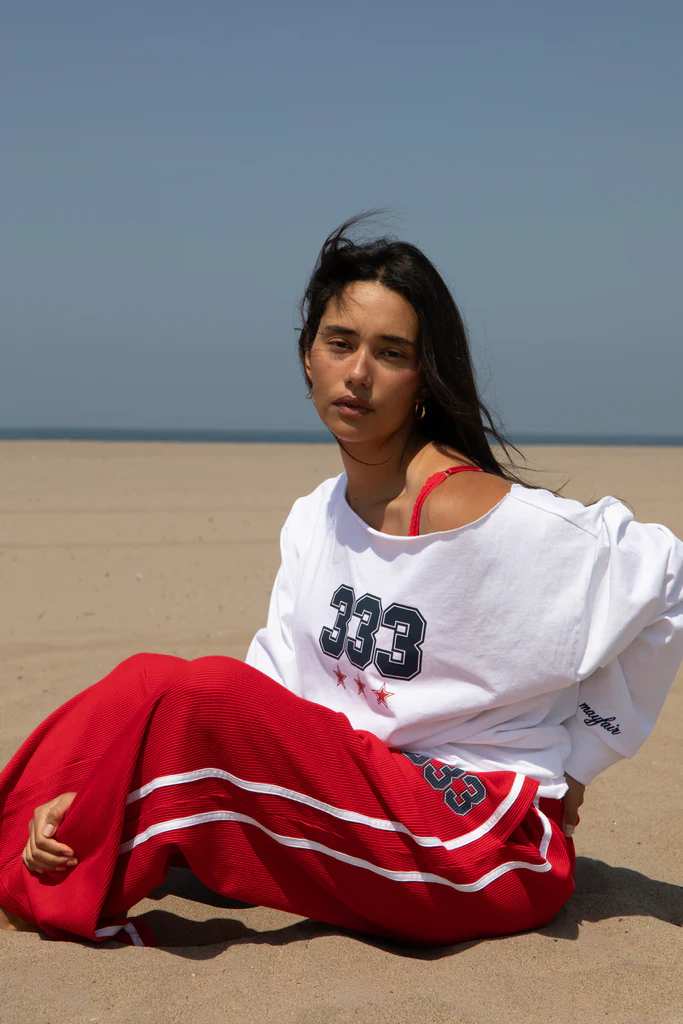 333 Off Shoulder Long Sleeve Tee